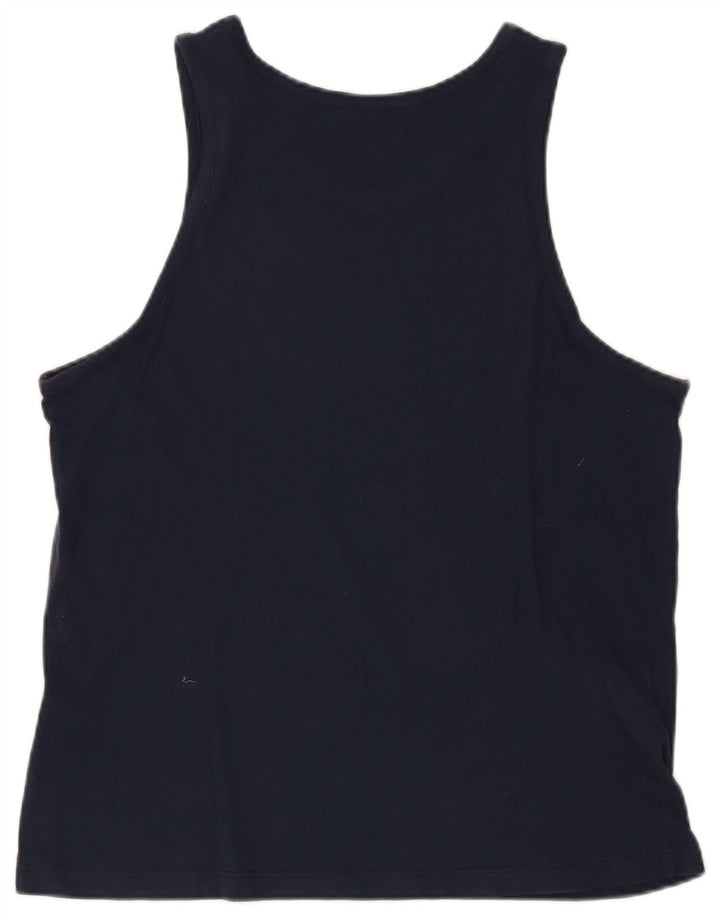 Nike Herren Slim Fit Grafik-Weste-Oberteil, groß, marineblaue Baumwolle