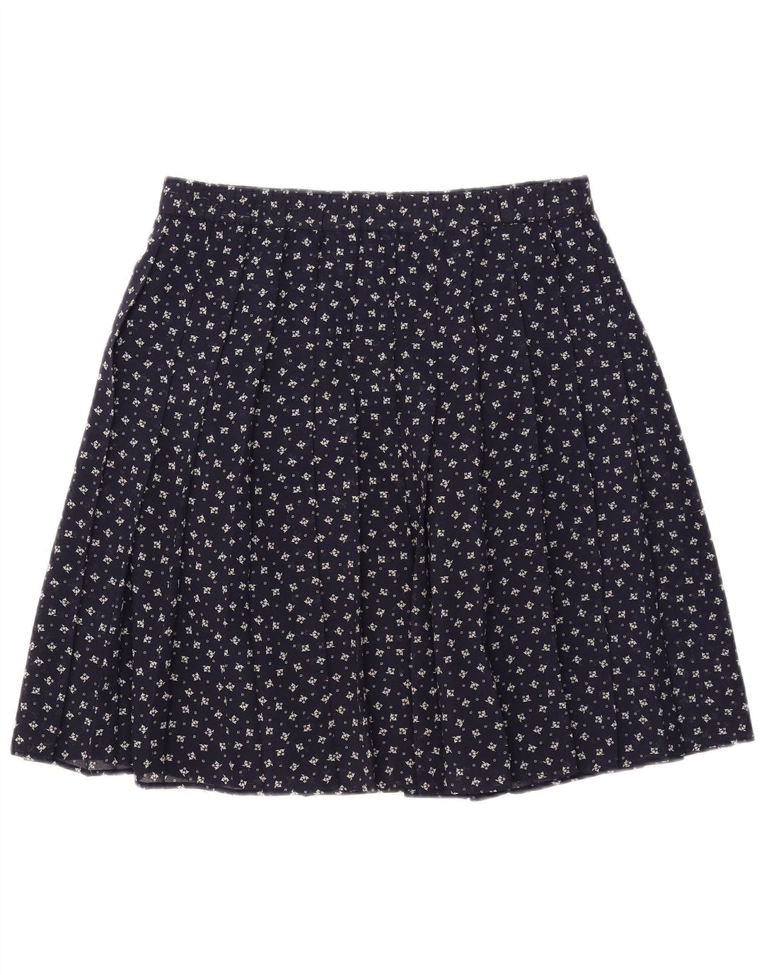 GVB Damen-A-Linien-Rock, UK 10, Größe S, W34, Marineblau, Blumenmuster, Polyester