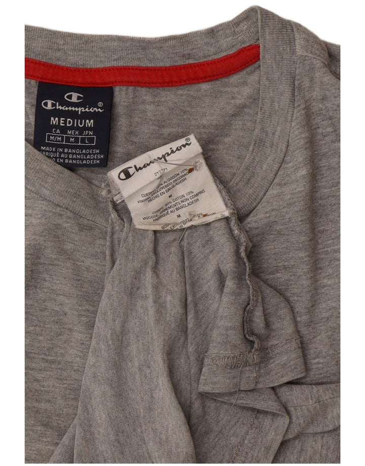 CHAMPION Herren-T-Shirt-Oberteil aus mittelgrauer Baumwolle