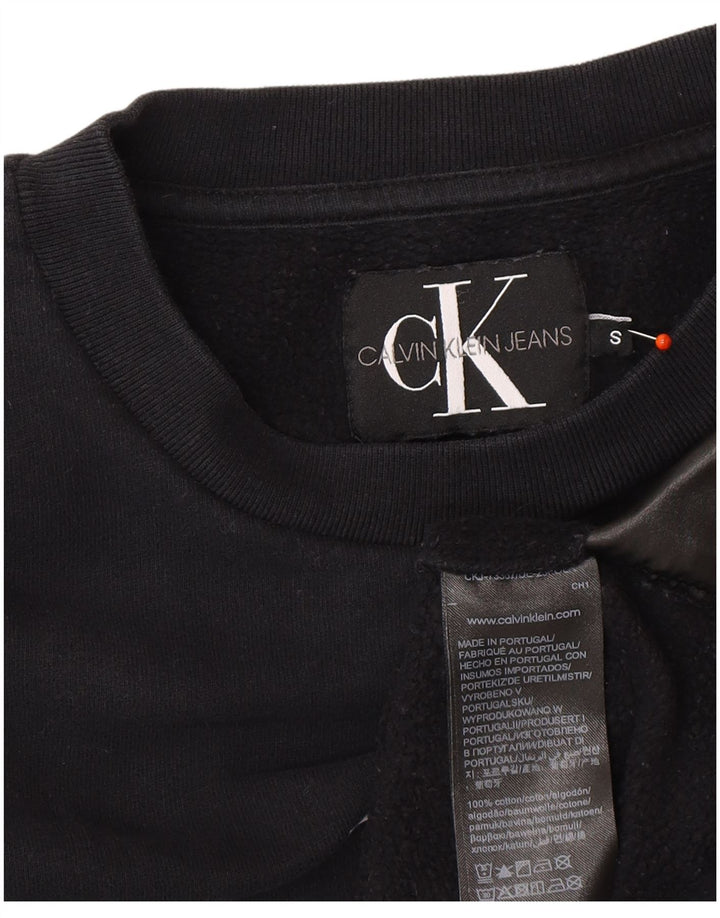 CALVIN KLEIN JEANS Mens Graphic Sweatshirt Jumper Small Black Cotton