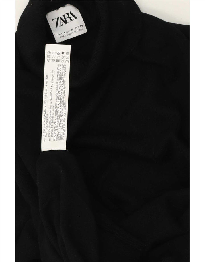 Rollkragenpullover für Herren von Zara, mittelschwarze Viskose
