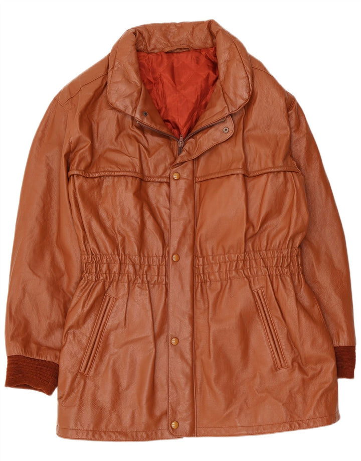 Vintage Damen Lederjacke UK 10 Klein Braun