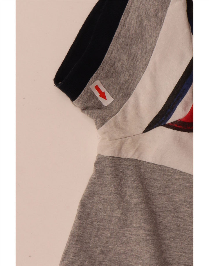 Desigual Herren-Poloshirt mit Grafik, groß, graue Baumwolle