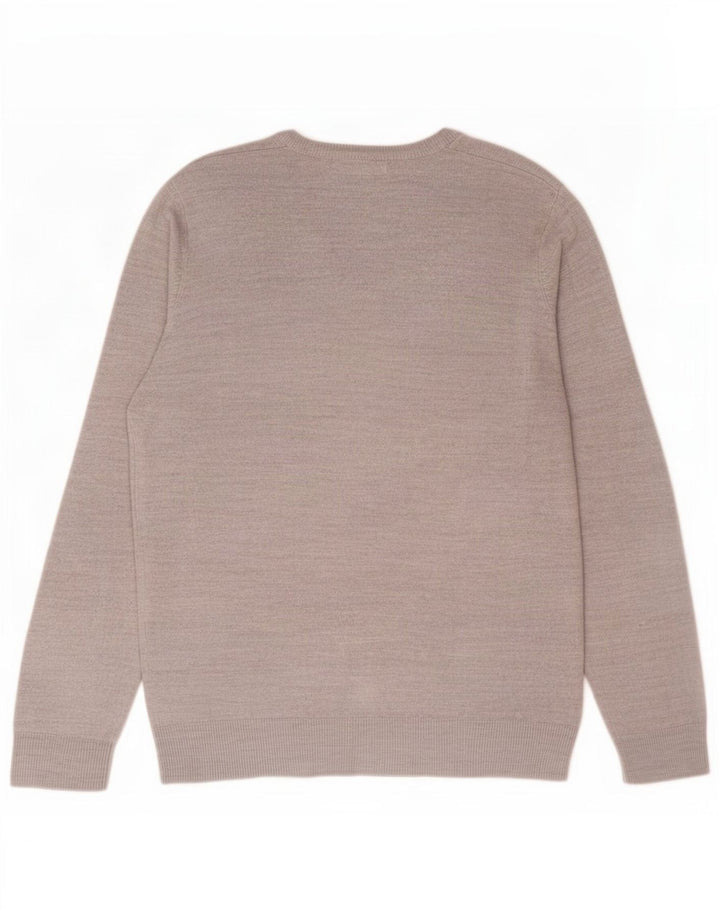 Marks & Spencer Herren-Pullover mit V-Ausschnitt, mittelgraues Acryl