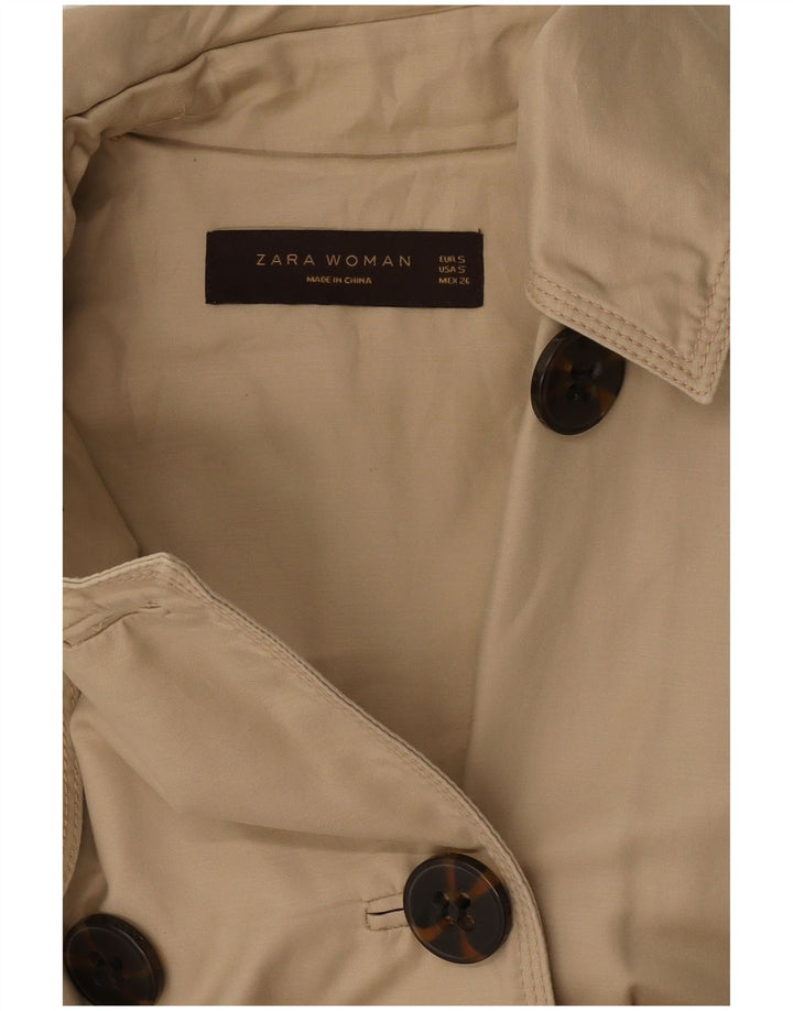 Zara Damen Pea Coat UK 10 Small Beige