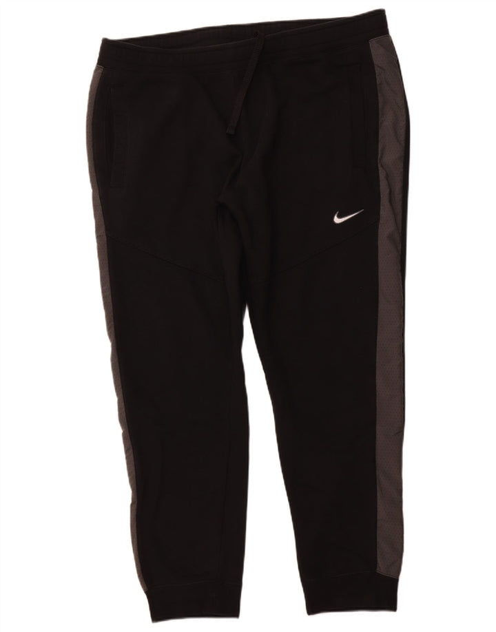 NIKE Herren-Trainingshose, Jogginghose, 2XL, Schwarz, Colourblock-Baumwolle