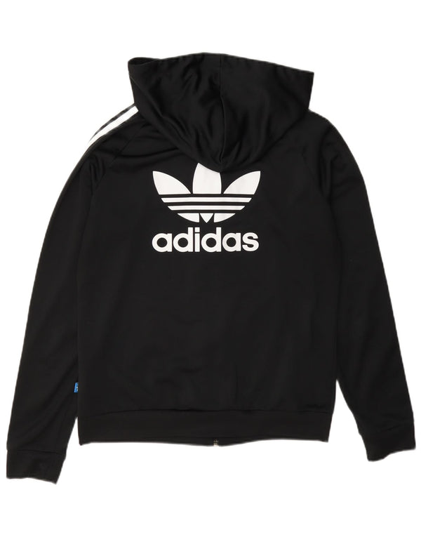 Adidas Damen Graphic Zip Hoodie Pullover UK 12 Medium Schwarz Polyester