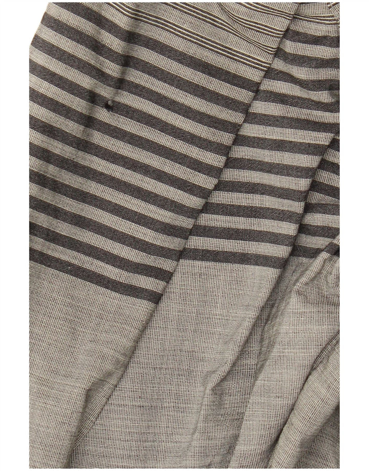 Vintage Damen Hemdbluse IT 44 Mittelgrau gestreift