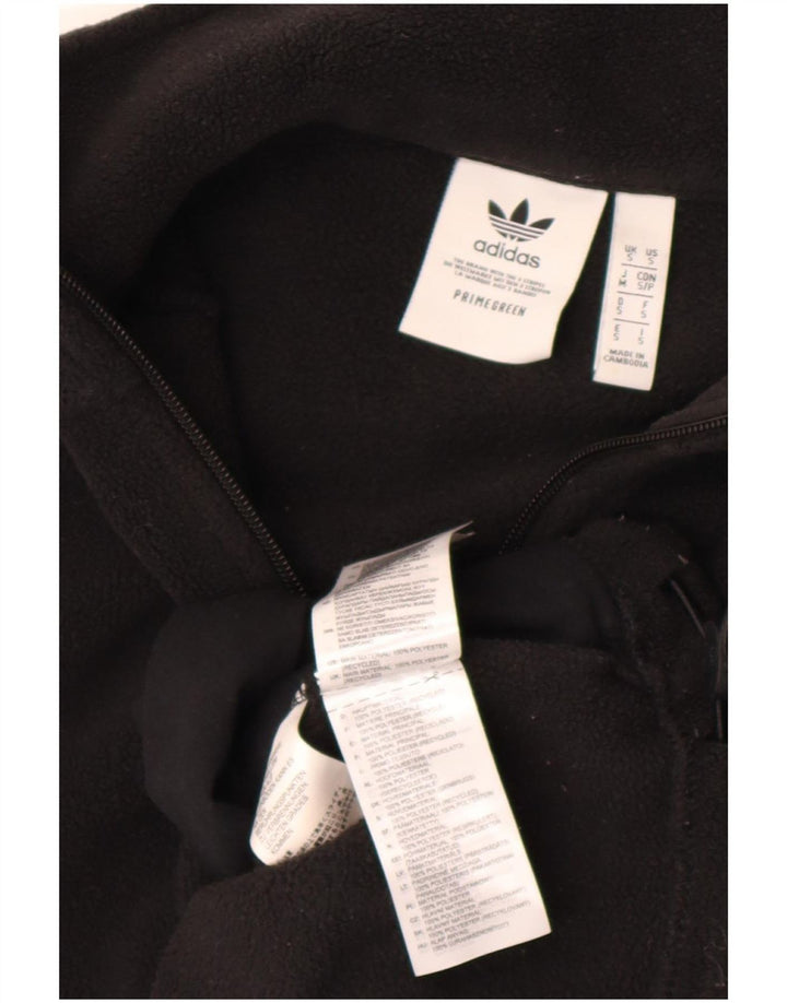 Adidas Herren-Fleecepullover mit Reißverschluss, Größe S, Schwarz, Polyester