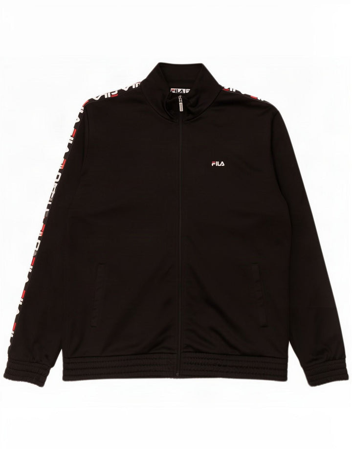 Fila Herren Graphic Trainingsanzug Top Jacke 2XL Schwarz Polyester