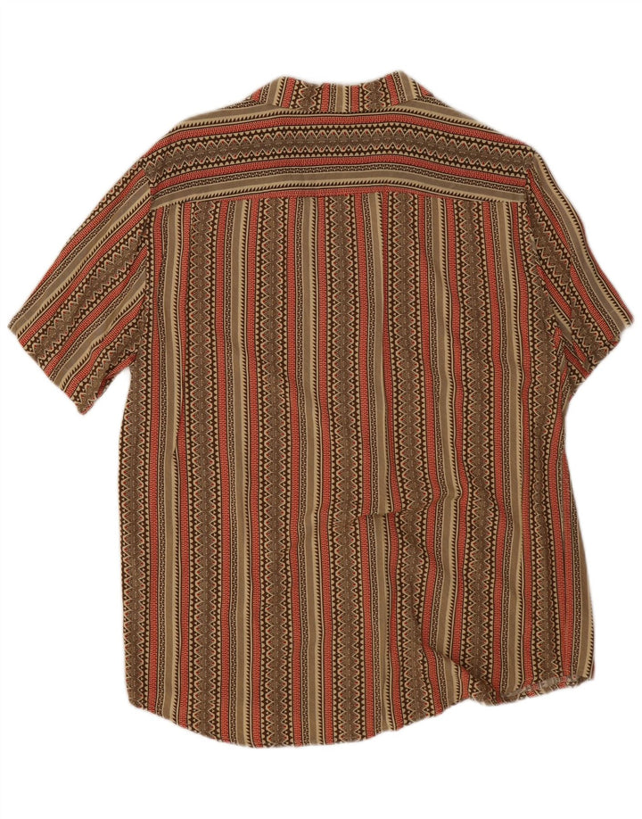 Pier One Herren Kurzarmhemd Medium Khaki gestreift
