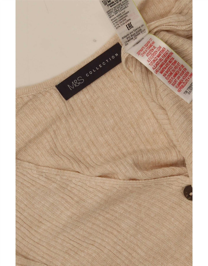Marks & Spencer Damen Weste Top UK 14 Large Beige Viskose