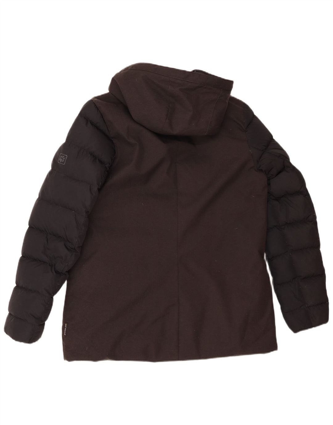 Jack Wolfskin Wattierte Damenjacke mit Kapuze, UK 12, Mittelschwarz, Farbblock