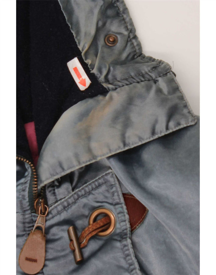 Vintage Damen Kapuzenübergroße Windjacke IT 44 Mittelblau