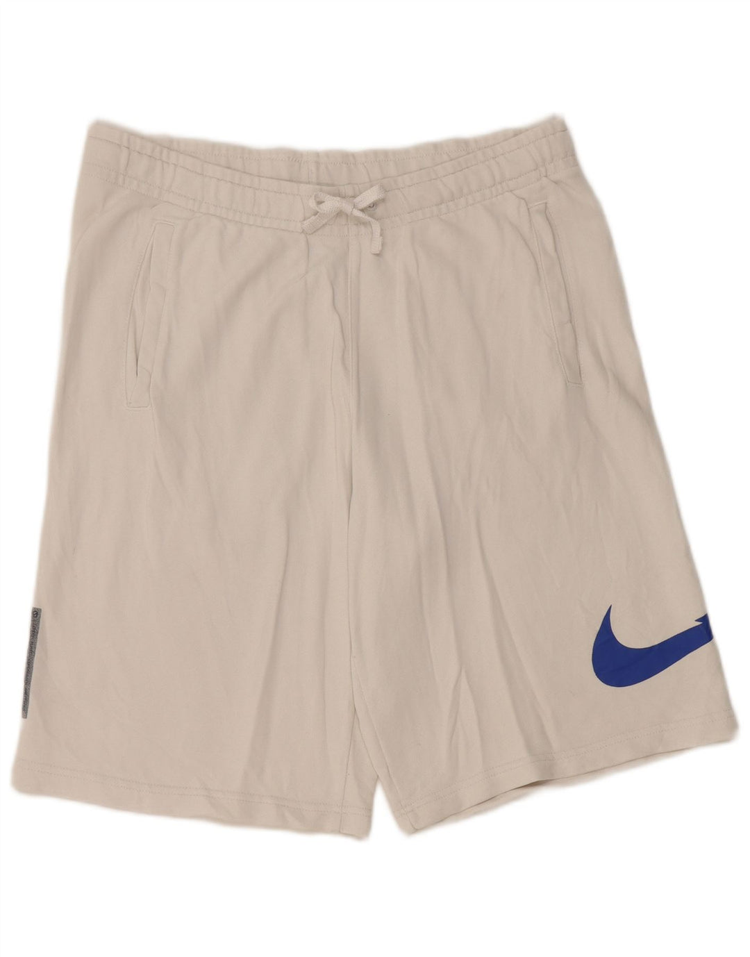 Nike Herren-Sportshorts mit Swoosh-Grafik, Standard-Passform, Größe L, aus weißer Baumwolle
