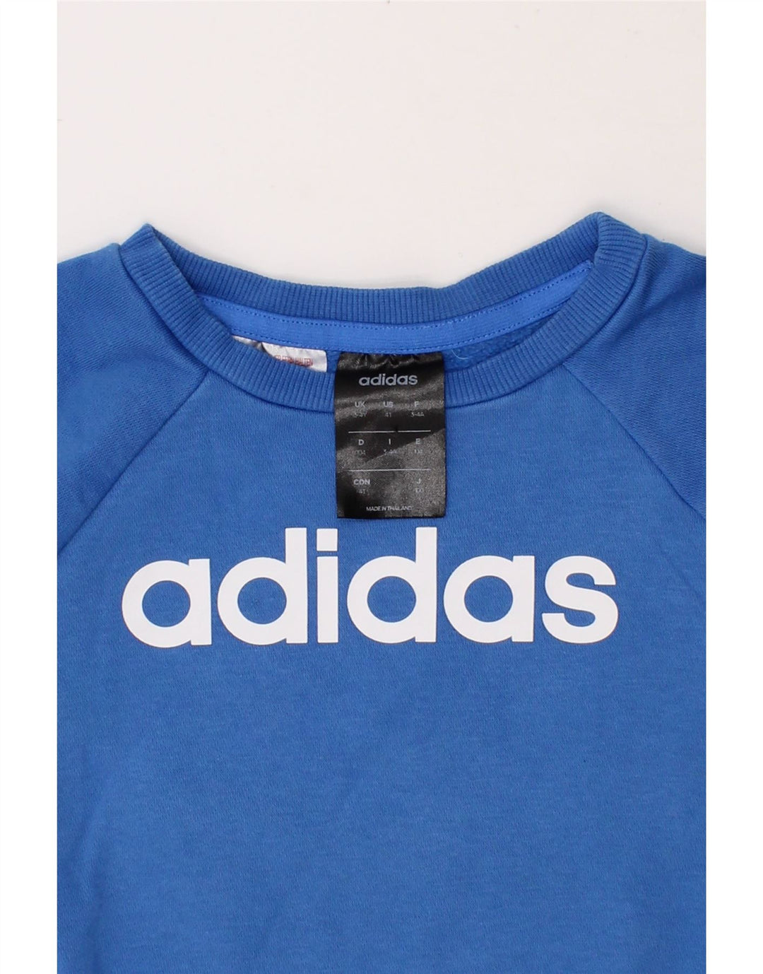 ADIDAS Boys Graphic Sweatshirt Jumper 3-4 Years Blue Cotton Vintage Adidas and Second-Hand Adidas from Messina Hembry 