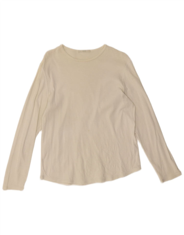 Marks & Spencer Damen Top Langarm UK 16 Large Beige Baumwolle
