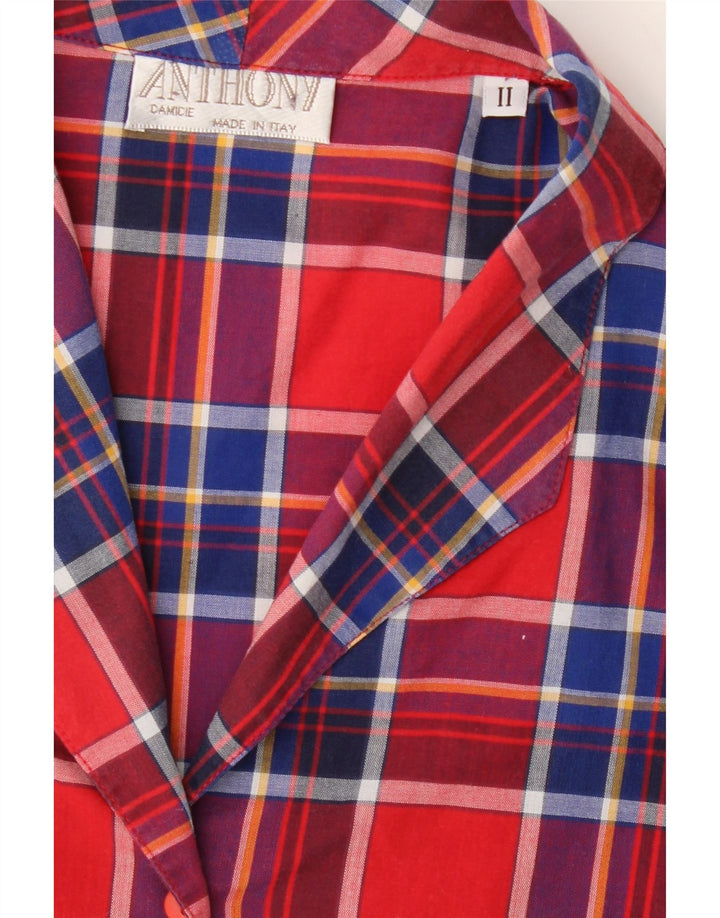 VINTAGE Womens Shirt UK 16 Large Red Check Vintage Vintage and Second-Hand Vintage from Messina Hembry 