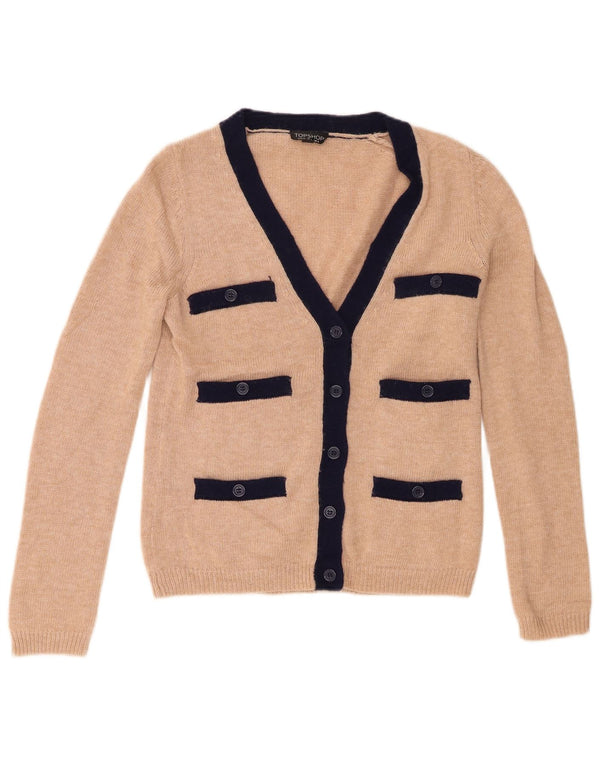 Topshop Damen-Cardigan-Pullover UK 8 Small Beige Acryl