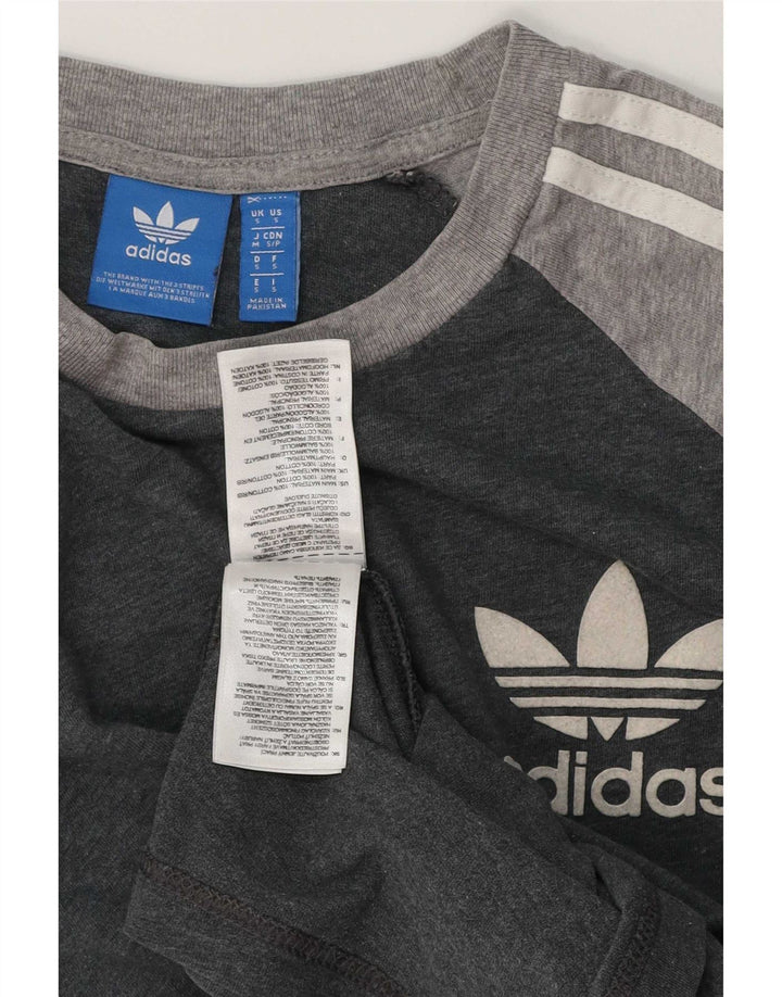 Adidas Herren T-Shirt Top Small Grau Colourblock Baumwolle