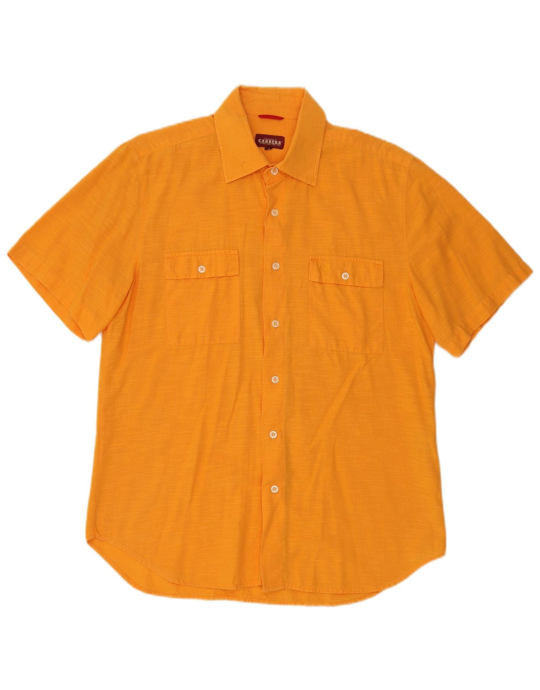 Carrera Herren-Kurzarmhemd, groß, orange gefleckte Baumwolle