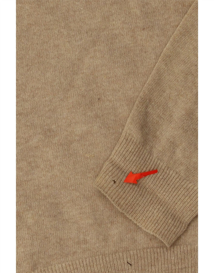 BENETTON Womens Crew Neck Jumper Sweater UK 14 Medium Beige New Wool Vintage Benetton and Second-Hand Benetton from Messina Hembry 