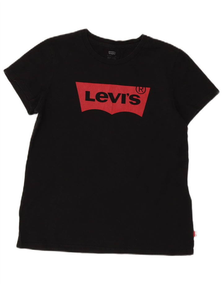 Levi's Damen-T-Shirt mit Grafik, UK 10, Größe S, Schwarz, Baumwolle