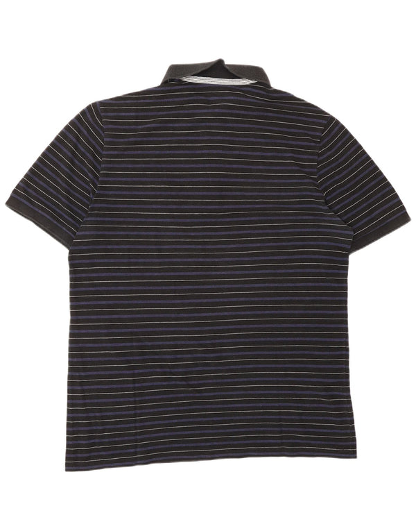 Lacoste Herren Poloshirt Größe 6 XL Marineblau gestreiftes Lyocell