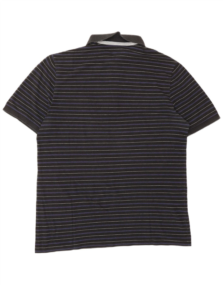 Lacoste Herren Poloshirt Größe 6 XL Marineblau gestreiftes Lyocell