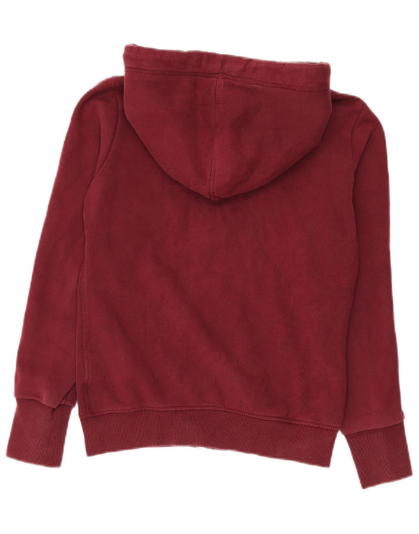 Superdry Damen-Overall-Kapuzenpullover mit Reißverschluss, Gr. 10, Größe S, Burgunderrot, Baumwolle