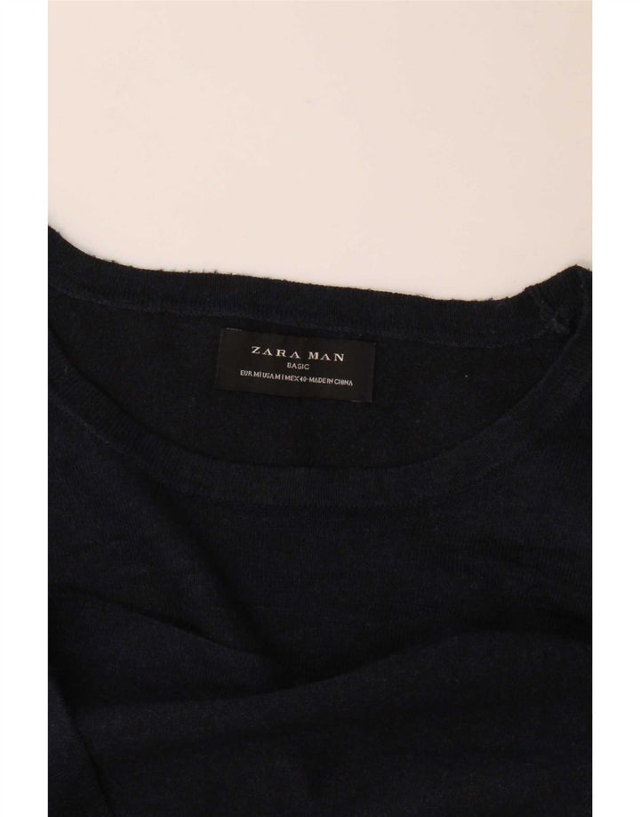 Zara Herren-Pullover mit U-Boot-Ausschnitt, mittelgroß, Marineblau