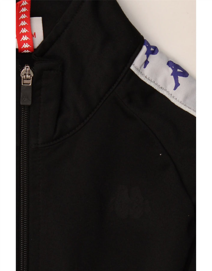 KAPPA Herren-Trainingsanzugoberteil mit Grafik, Mittelschwarzes Farbblock-Polyester