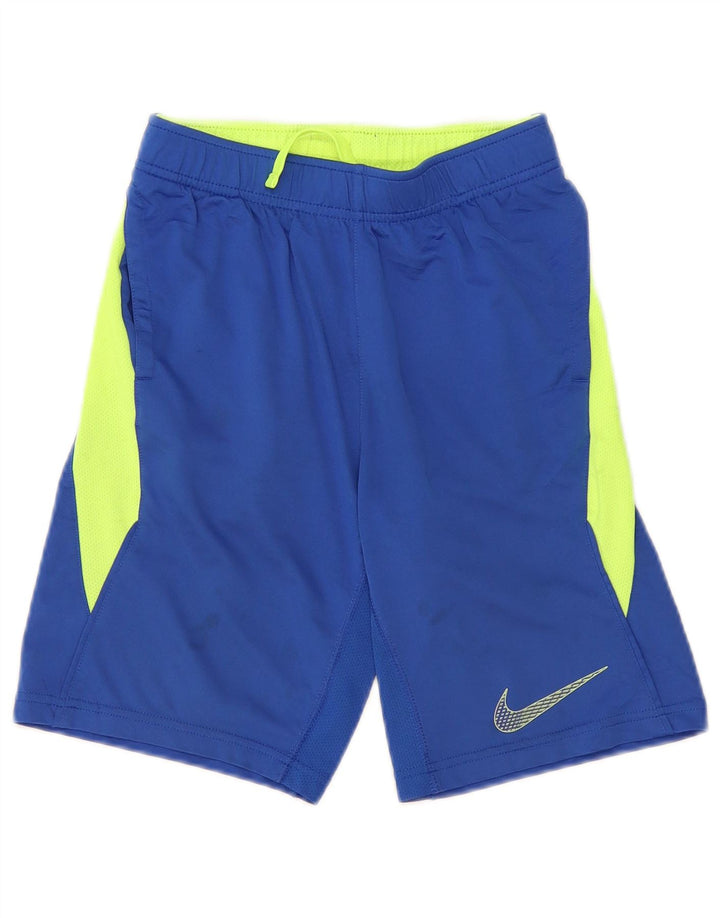 Nike Dri Fit Sport-Shorts für Jungen, 8–9 Jahre, Größe S, blaues Farbblock-Polyester