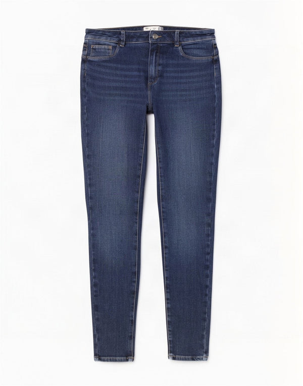 Next Womens Mid Rise Skinny Jeans UK 12 Medium W28 L28 Blue Cotton