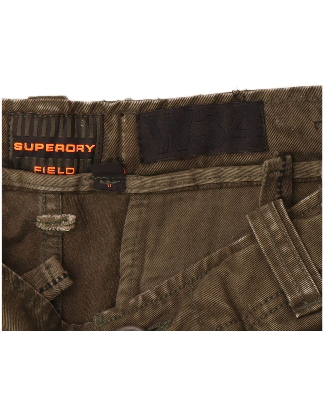 Superdry Herren Cargoshorts W34 Large Khaki Cotton Army