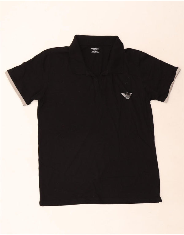 Emporio Armani Herren Poloshirt IT 54 XL Schwarz Colourblock Baumwolle