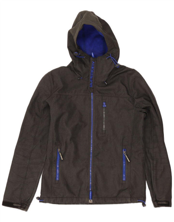 SUPERDRY Herren The Windtrekker Hooded Windbreaker Jacke UK 38 Mittelgrau