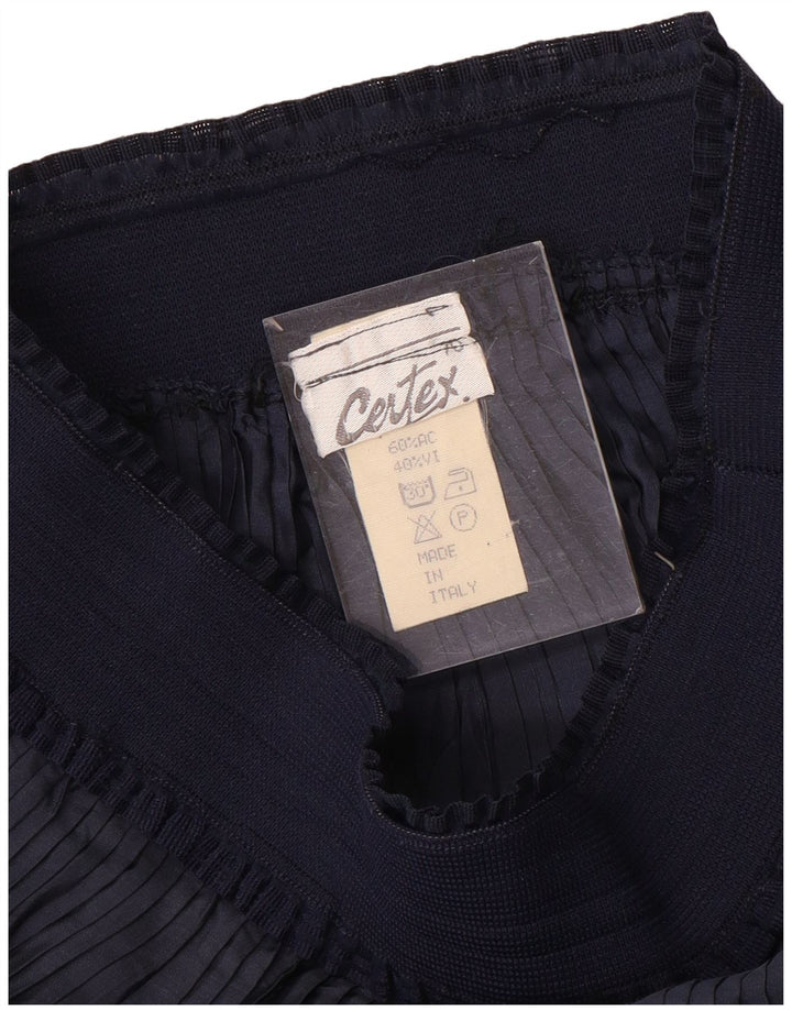 Vintage Damen Stufenrock W30 Medium Marineblau