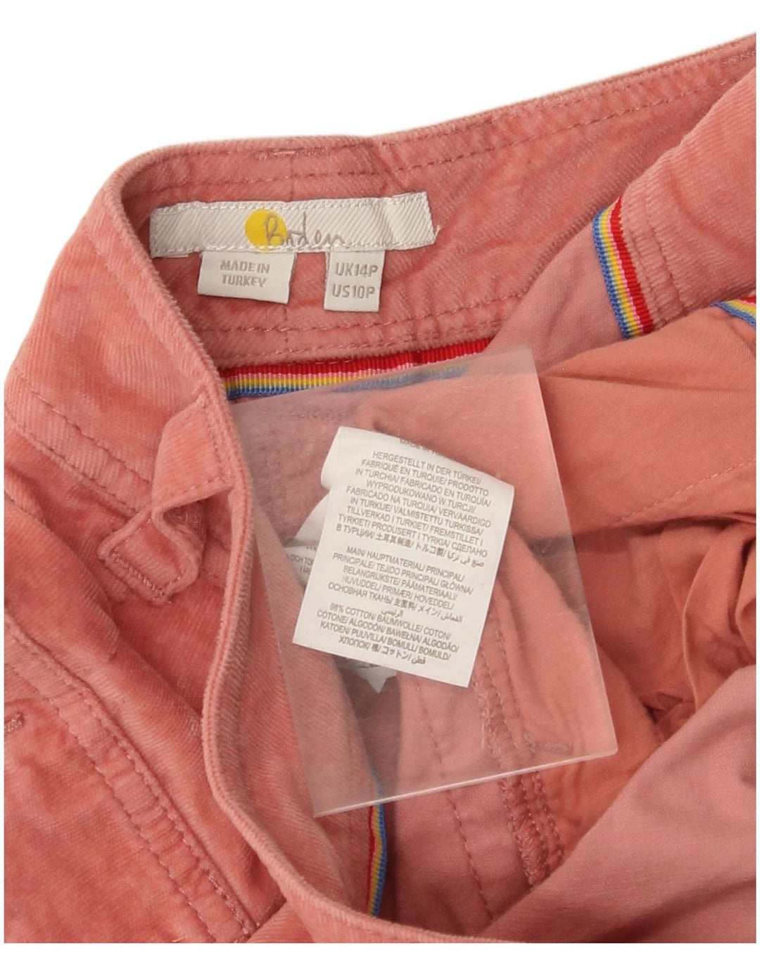 BODEN Damen Crop Joggers Cordhose UK 14 Large W34 L25 Pink