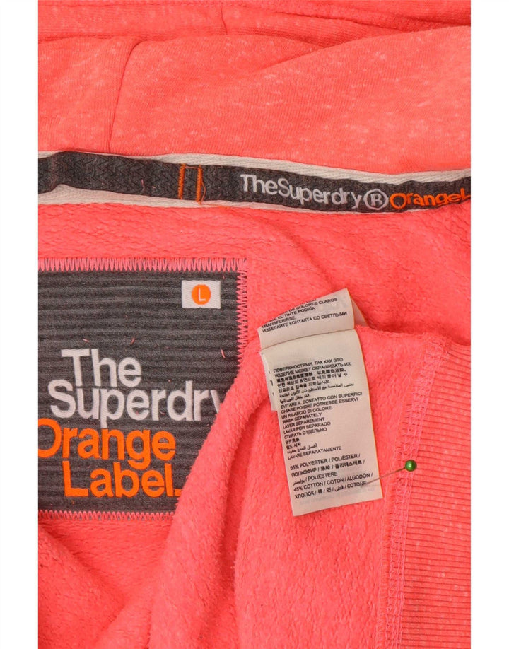 Superdry Damen-Kapuzenpullover mit Reißverschluss, UK 16, Größe L, Rosa, Polyester