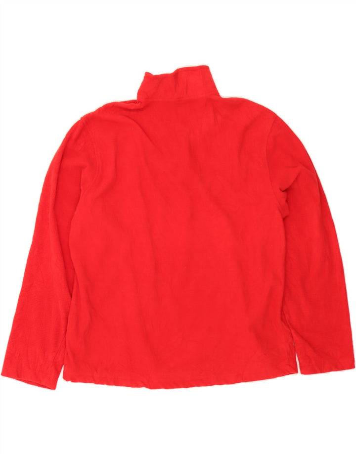 STARTER Mens Zip Neck Fleece Jumper UK 42/44 Large Red Polyester Vintage Starter and Second-Hand Starter from Messina Hembry 