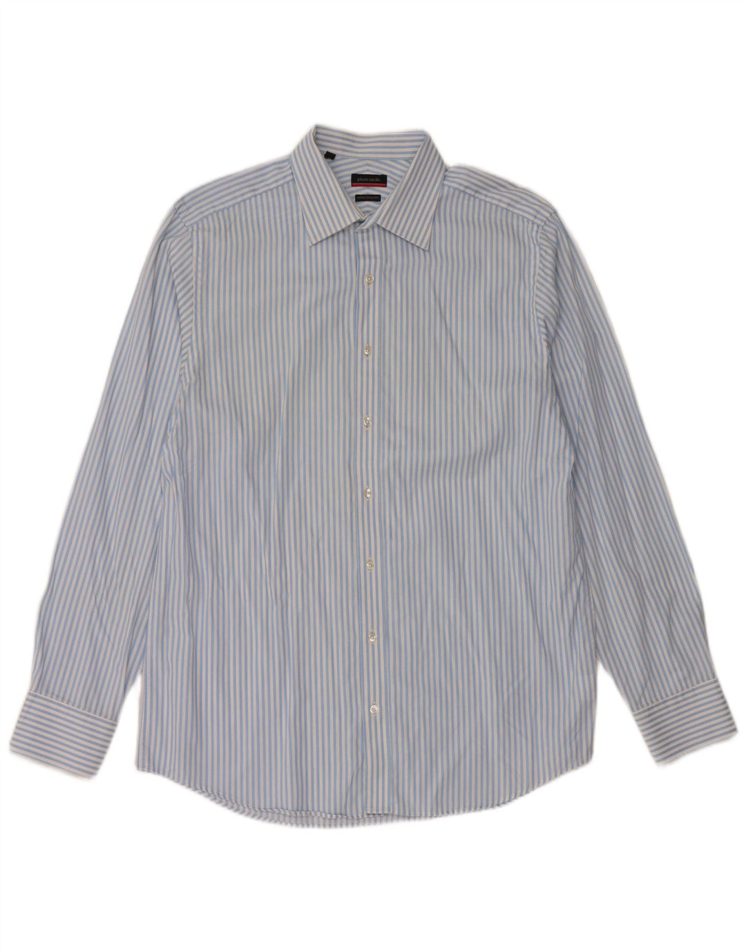 Pierre Cardin Herrenhemd, Größe 41, mittelblau, gestreift, Baumwolle
