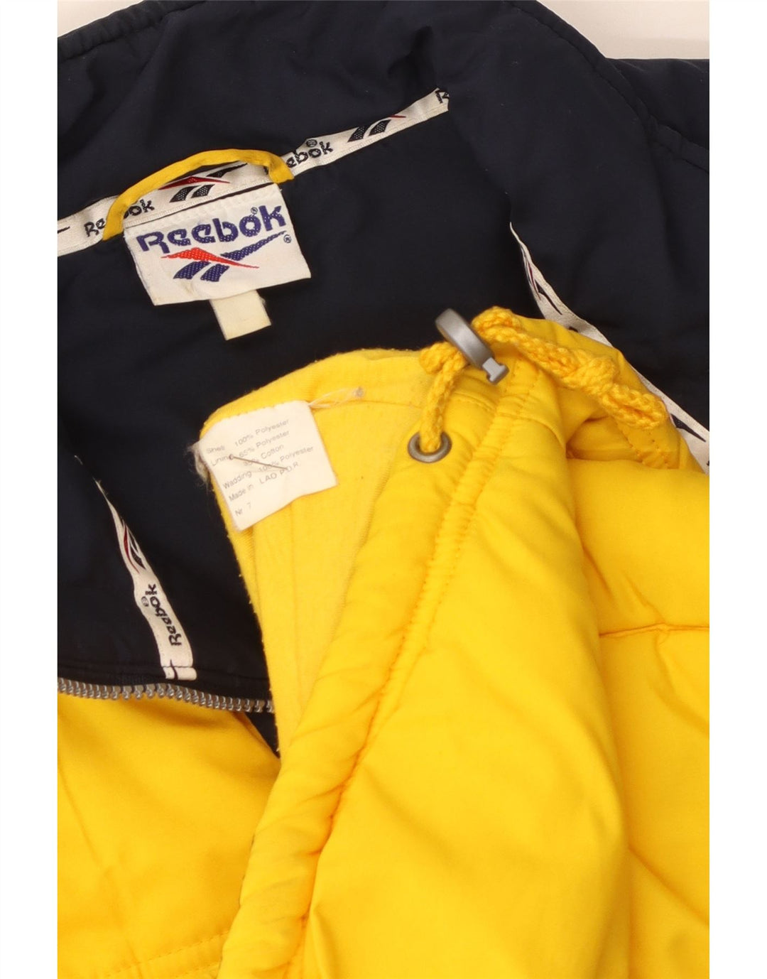 Reebok Herren Wattierte Weste UK 40 Large Gelb Colourblock Polyester