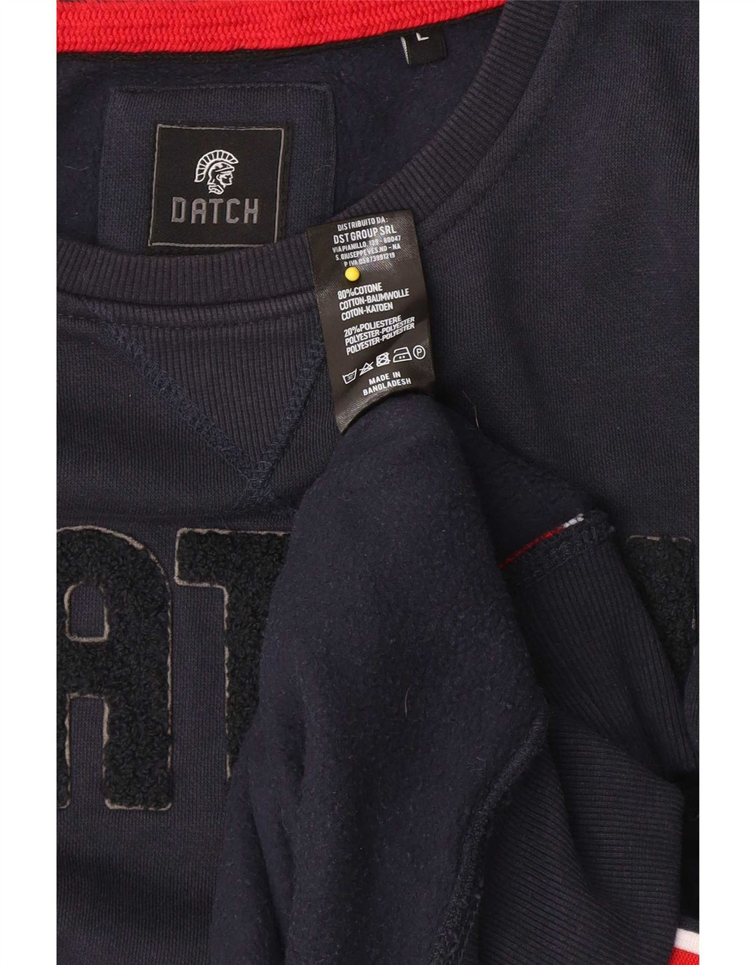 Datch Herren-Sweatshirt mit Grafik, groß, marineblau, Baumwolle