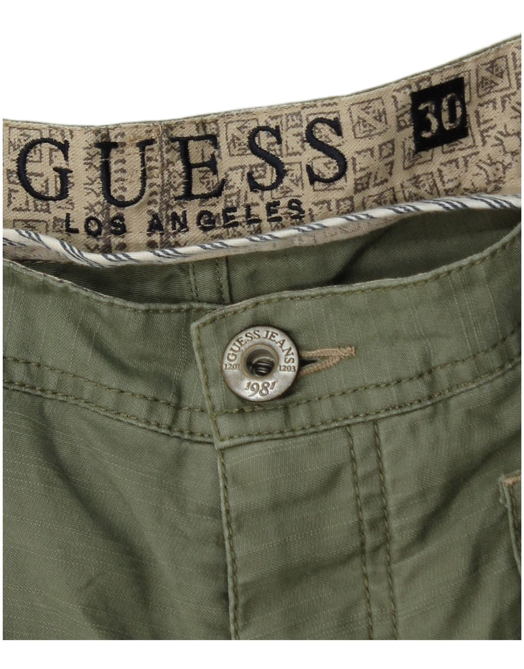 Guess Herren Cargoshorts W30 Medium Khaki Baumwolle