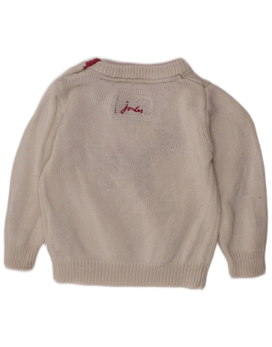 JOULES Baby-Mädchen-Pullover mit U-Boot-Ausschnitt, 12–18 Monate, weißes Tiermuster
