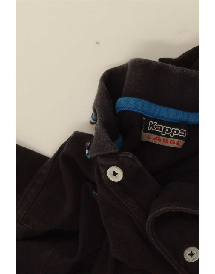 Kappa Herren-Poloshirt, groß, schwarz gestreift