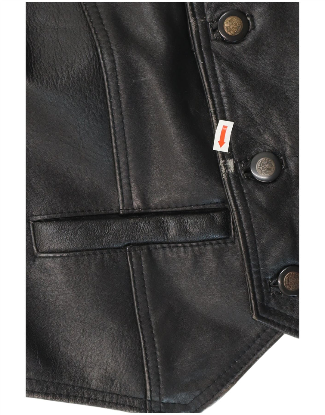 Vintage Herren Lederweste Medium Schwarz