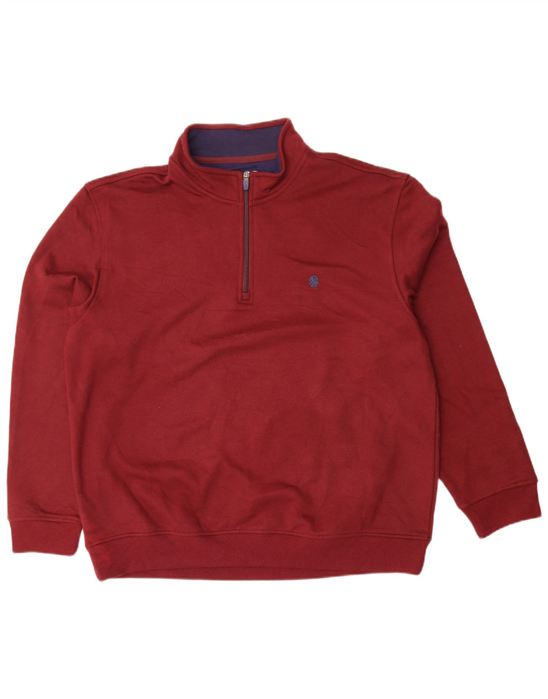 Izod Herren-Sweatshirt mit Reißverschluss am Hals, XL, kastanienbraunes Polyester