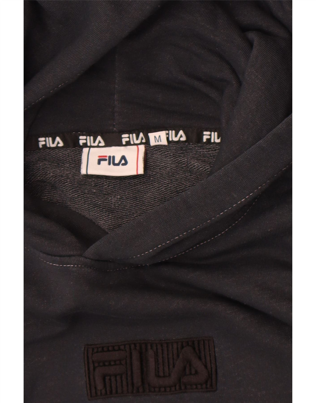 Fila Damen Graphic Hoodie Pullover UK 14 Medium Schwarz
